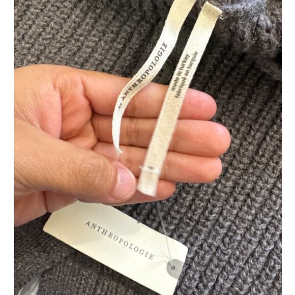 NWT Anthropologie Small Gray Cropped Twofer Cardigan Sweater Academia Preppy - Picture 6 of 10